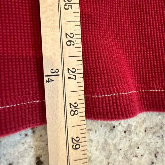 Natural Basix Men's XL Red Long Sleeve Henley Shirt Button-Up - Picture 6 of 7